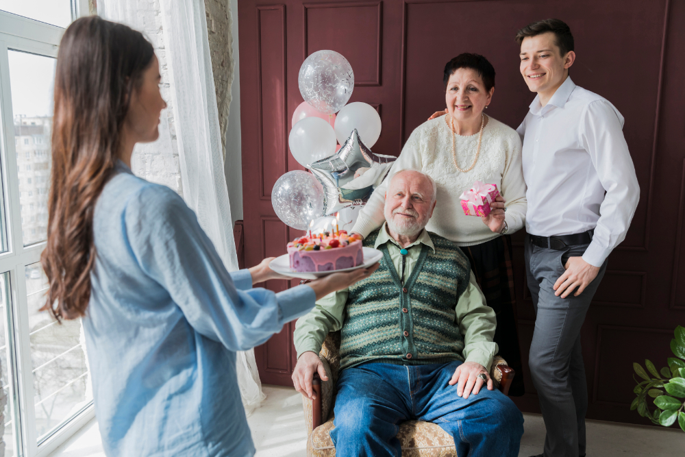 Family Smiling with Caregiver